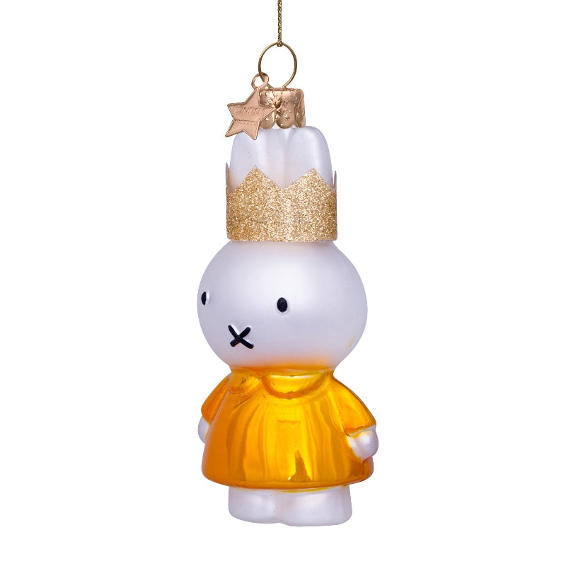 Miffy Christmas Tree Ornament - Yellow Dress with Gold Crown