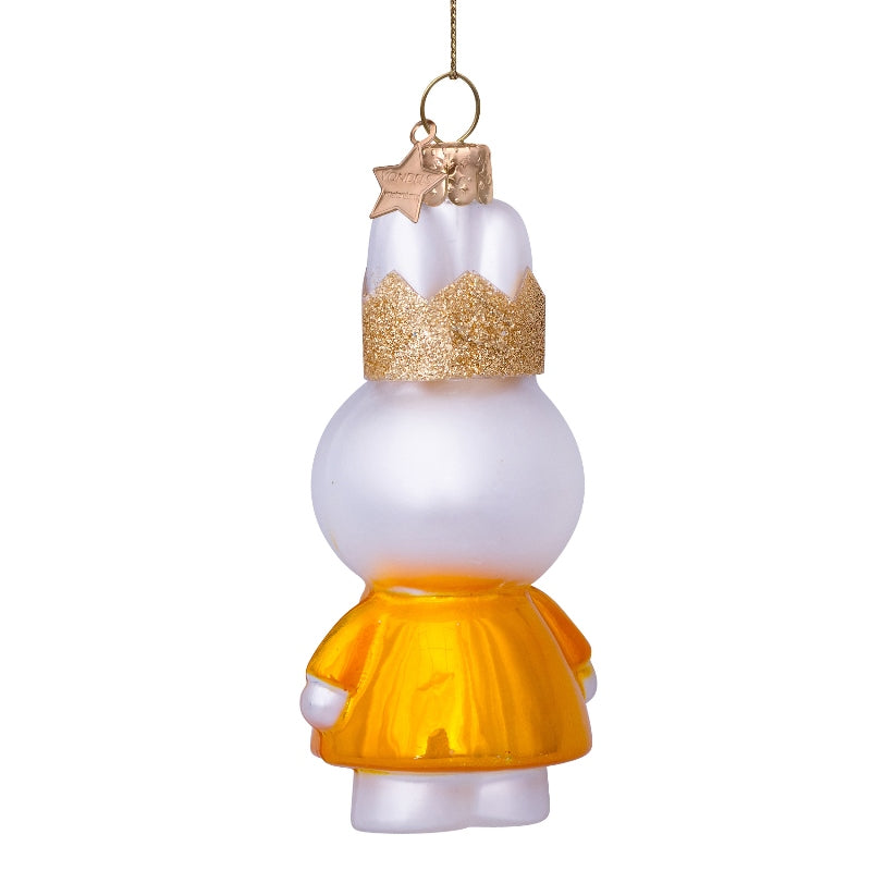 Miffy Christmas Tree Ornament - Yellow Dress with Gold Crown
