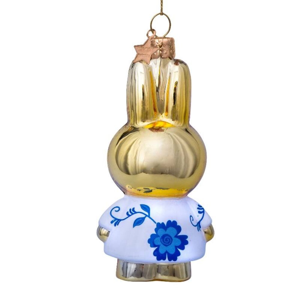Ornament Glass Nijntje/Miffy Delft Blue Dress – 11 cm (Gift Box Included)