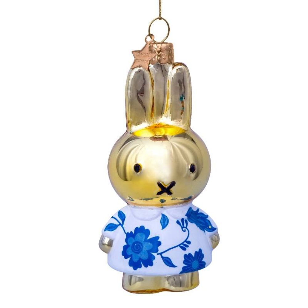 Ornament Glass Nijntje/Miffy Delft Blue Dress – 11 cm (Gift Box Included)