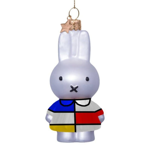 Ornament Glass Nijntje/Miffy in Mondriaan Dress – 11 cm with Gift Box