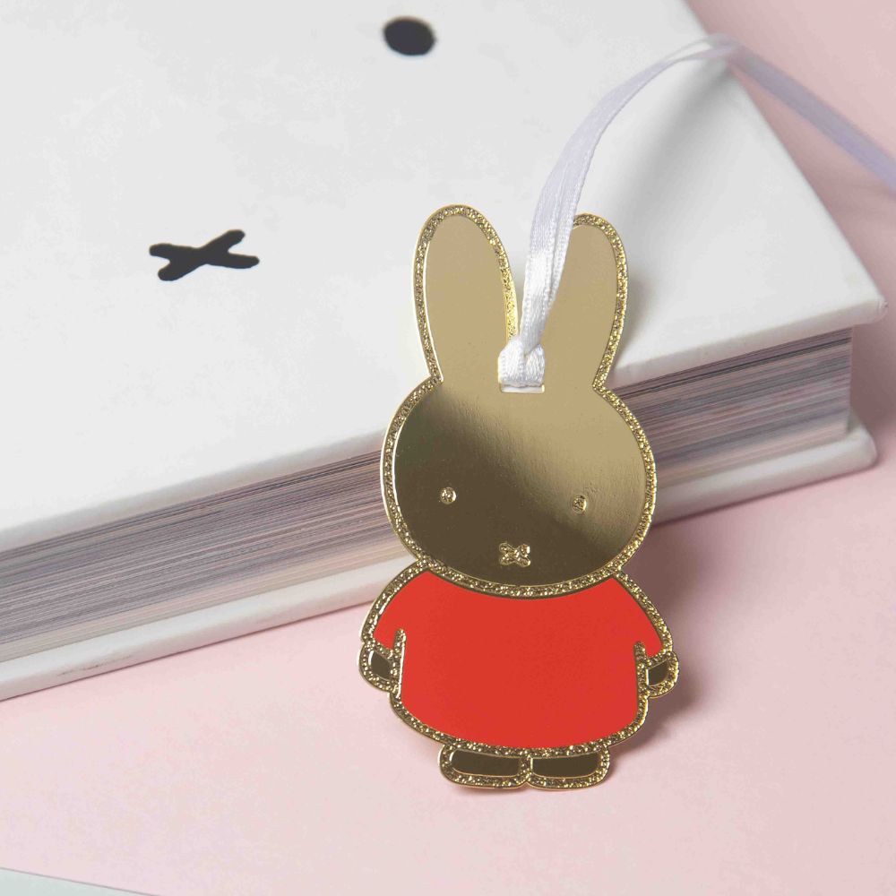 Miffy Classic Gold Bookmark – Red Dress Edition