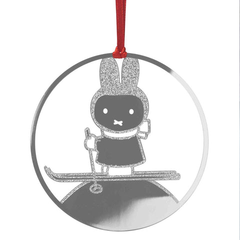 Miffy Skiing Hanging Decoration – Silver