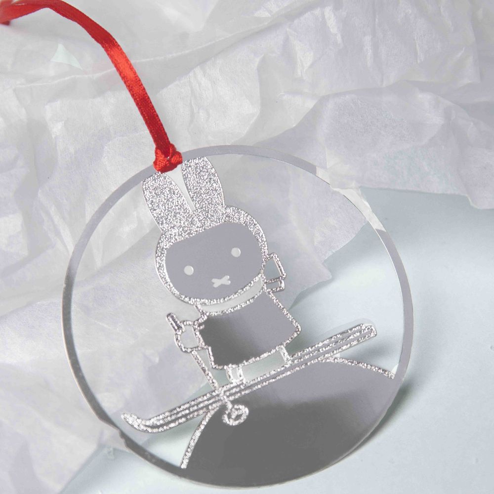 Miffy Skiing Hanging Decoration – Silver