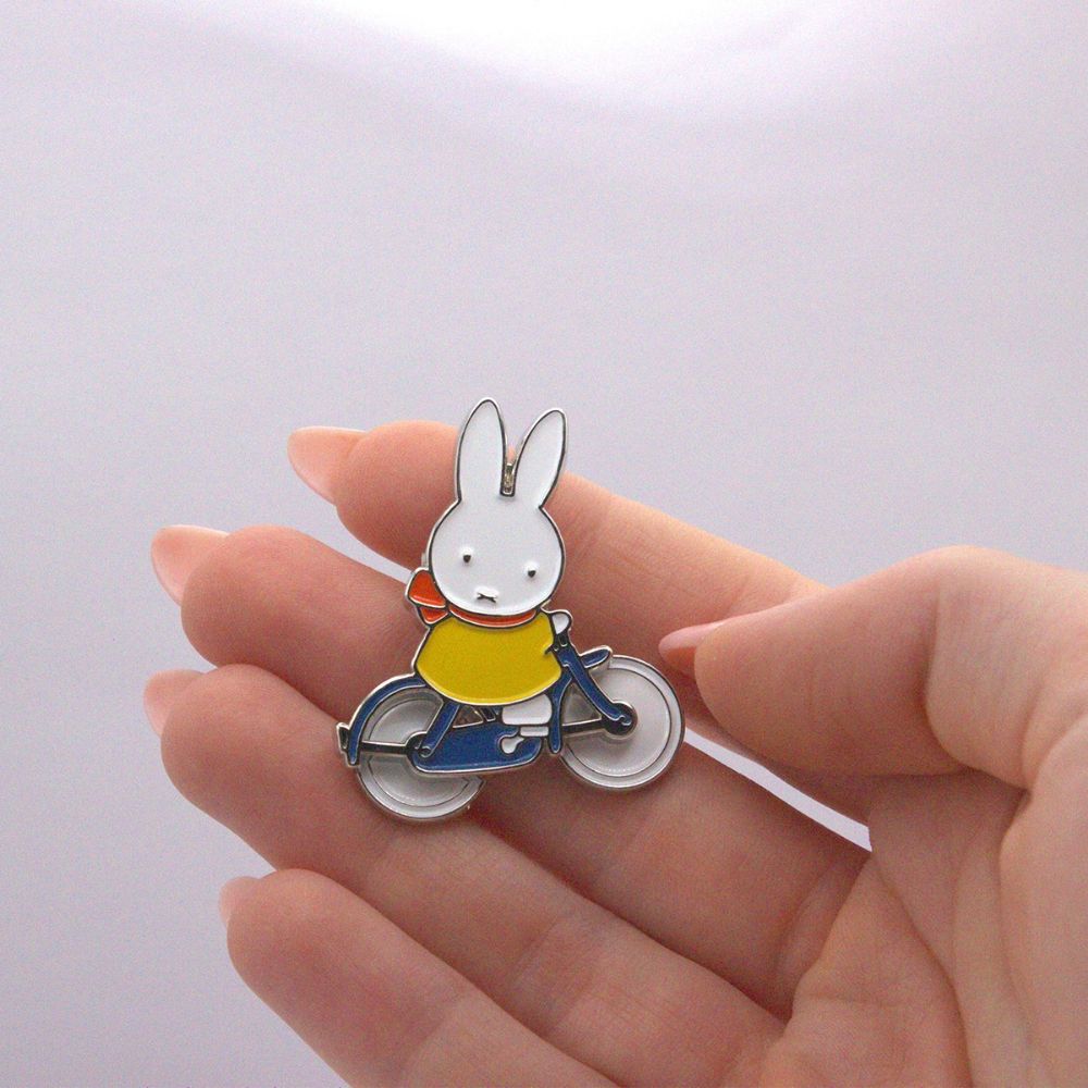 Miffy on Bicycle Pin Badge
