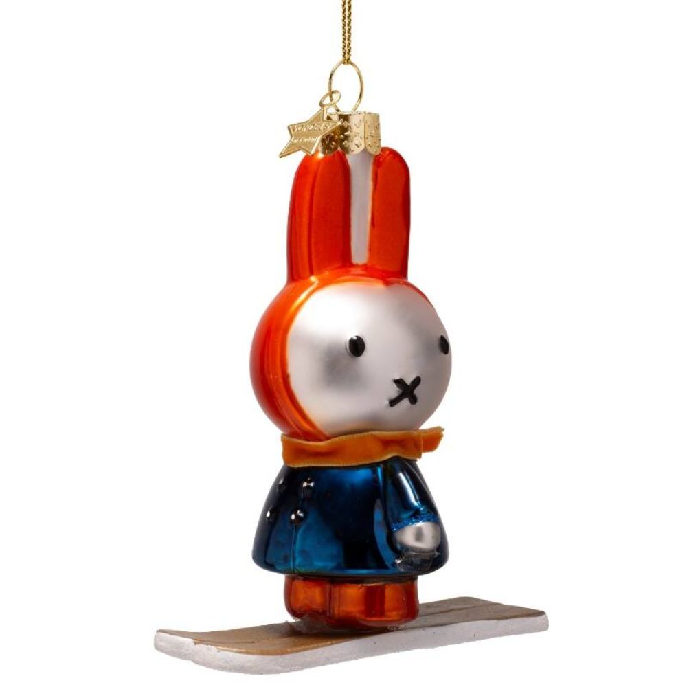 Ornament Glass Nijntje/Miffy On Skis – 11 cm with Box