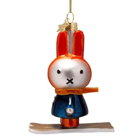 Ornament Glass Nijntje/Miffy On Skis – 11 cm with Box