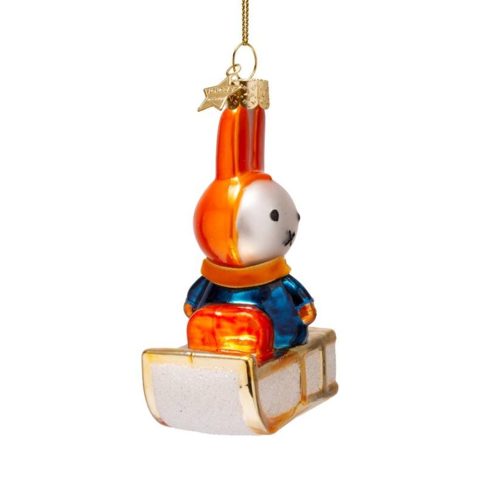 Ornament Glass Nijntje / Miffy On Sleigh – 11 cm with Gift Box