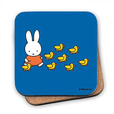 Miffy Walking with Ducks Cork Coaster