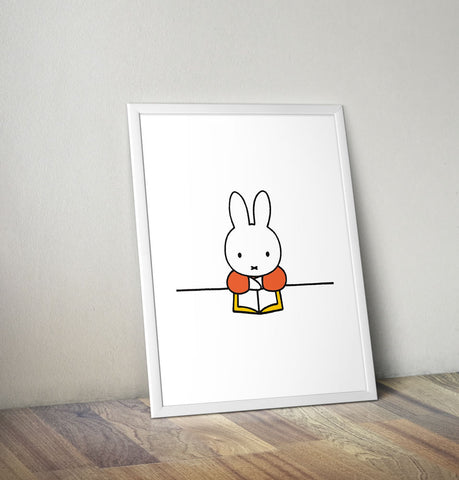 Miffy Reading a Book Framed Mini Poster Framed Mini Poster