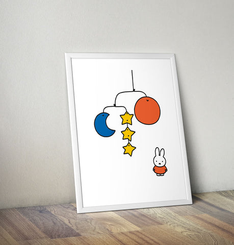 Miffy with a Planet Mobile Framed Mini Poster Framed Mini Poster