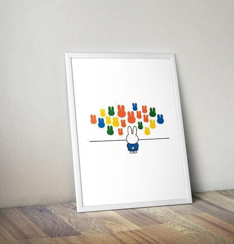 Miffy at an Art Gallery Framed Mini Poster Framed Mini Poster