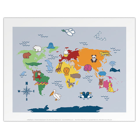 Miffy Animals Map Mini Poster