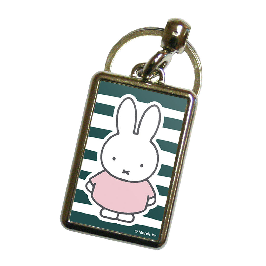 miffy floral expression stripes metal keyring