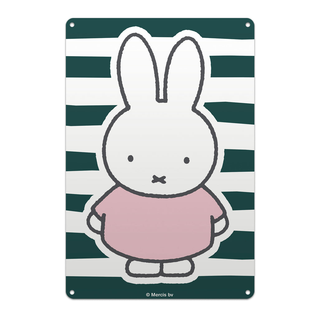 miffy floral expression stripes metal sign