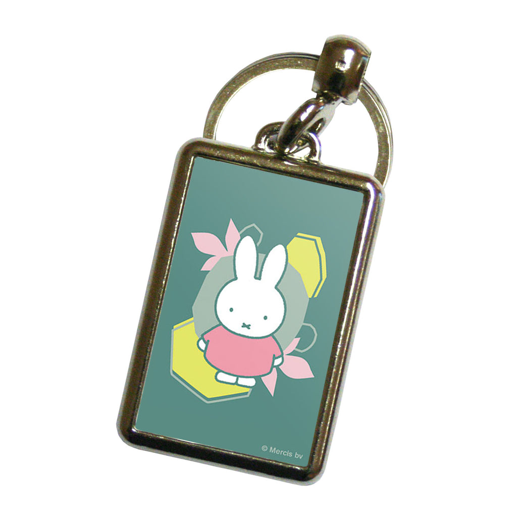 miffy floral expression pink dress metal keyring