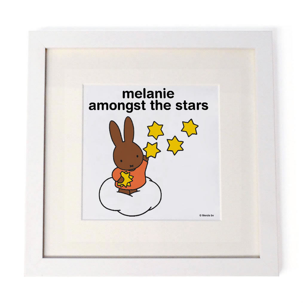 melanie amongst the stars Personalised White Framed Square Print