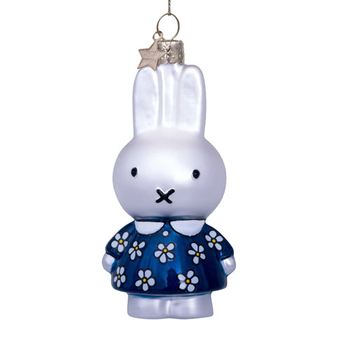 Miffy Christmas Tree Ornament - Blue Floral Dress