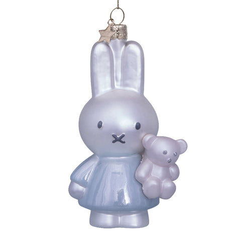 Miffy Christmas Tree Ornament - Blue Dress with Teddy Bear