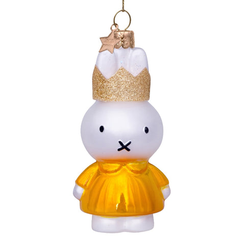 Miffy Christmas Tree Ornament - Yellow Dress with Gold Crown