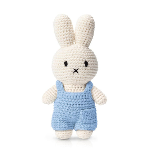 Miffy Handmade Plush – Pastel Blue Overalls