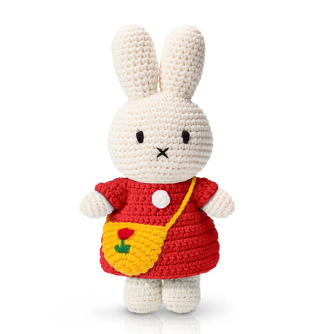 Miffy Handmade Plush – Red Dress with Tulip Bag