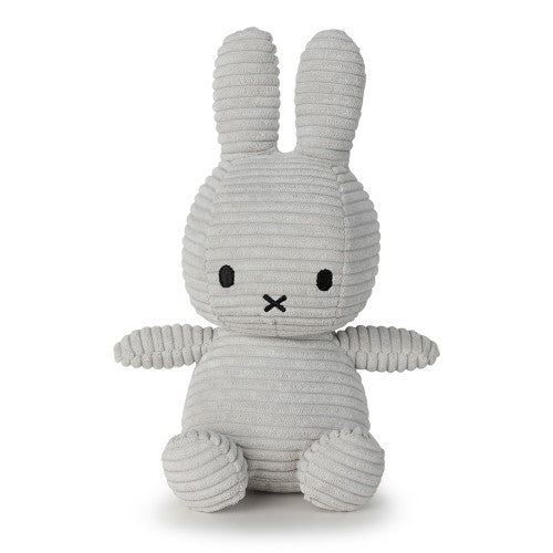 Miffy Sitting Corduroy Plush - Soft Grey