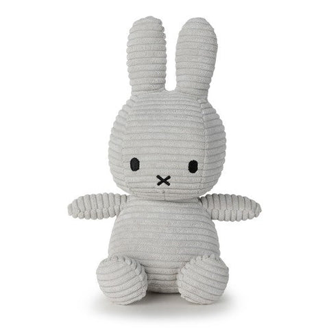 Miffy Sitting Corduroy Plush - Soft Grey