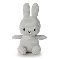 Miffy Sitting Corduroy Plush - Soft Grey