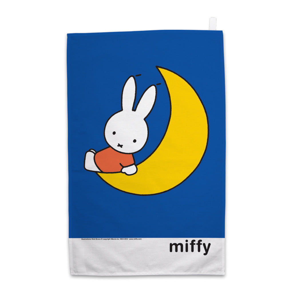 Miffy Sat on the Moon Tea Towel