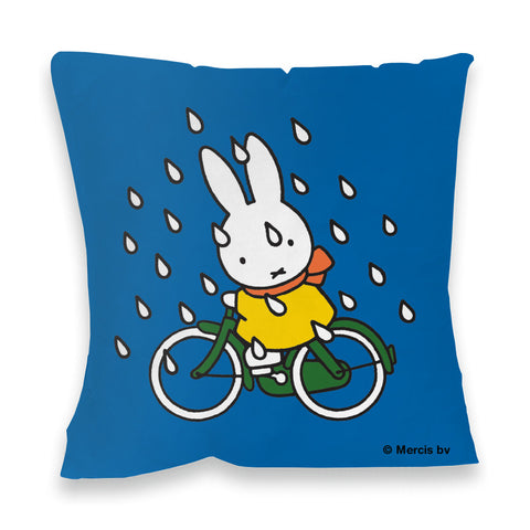 Miffy on Her Bike in the Rain Cushion