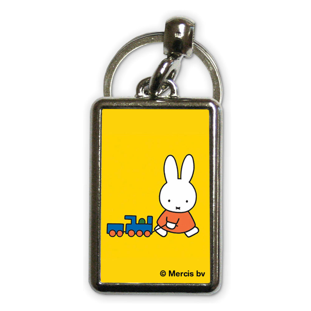 Miffy Pulling a Toy Train Metal Keyring