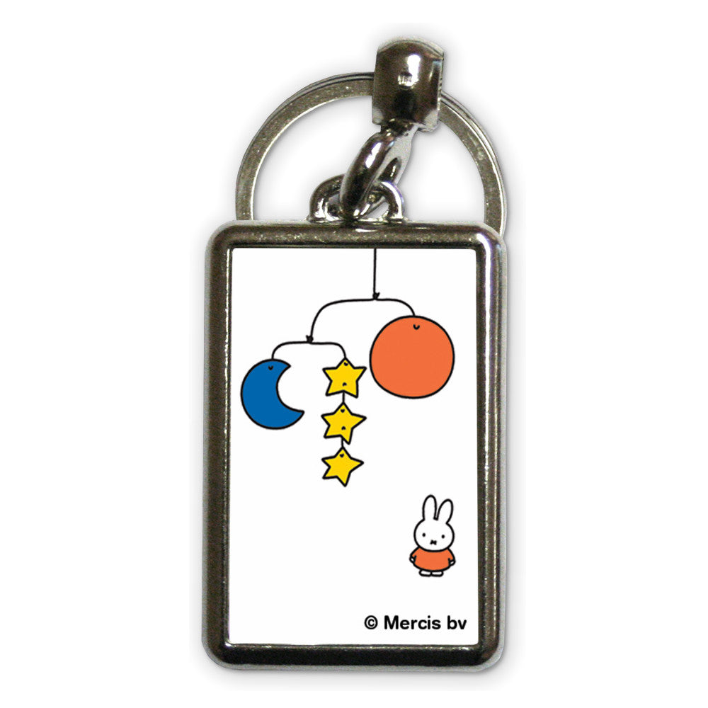 Miffy with a Planet Mobile Metal Keyring