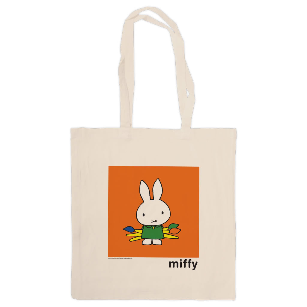 Miffy Holding Paintbrushes Tote Bag