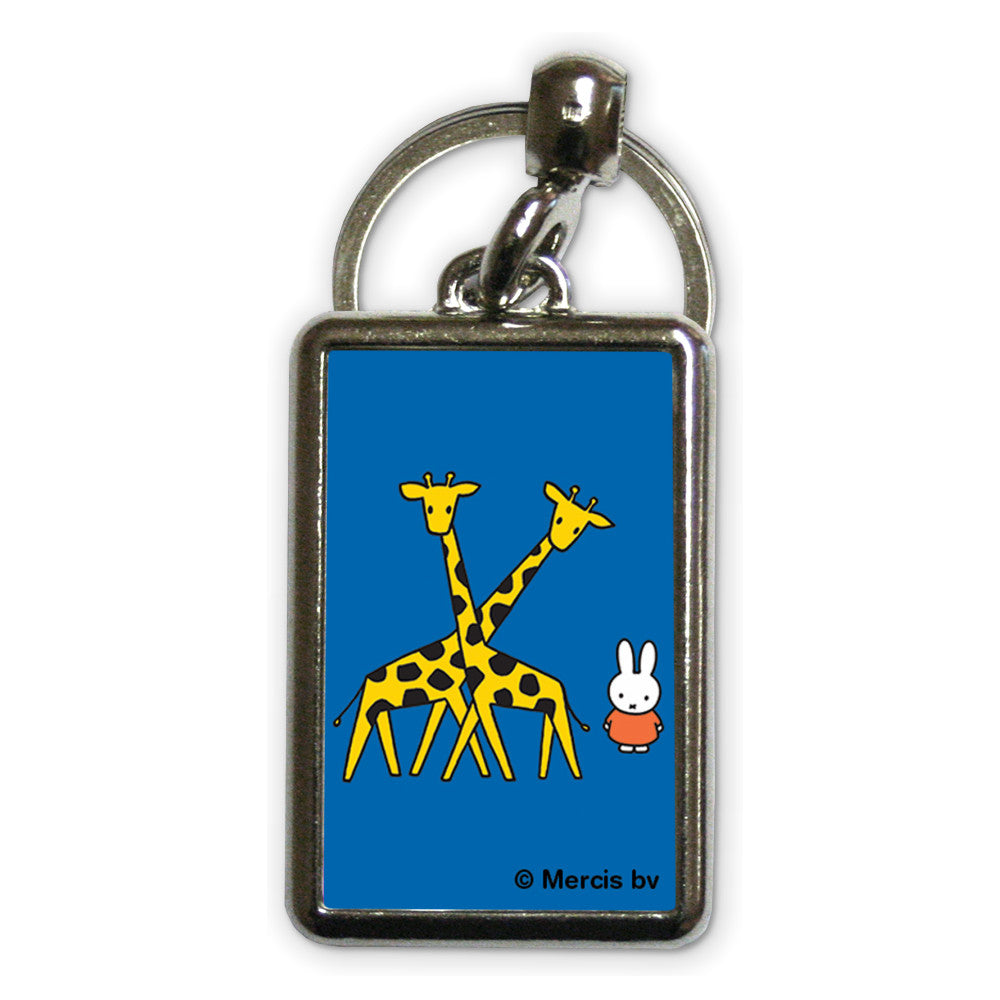 Miffy with Two Giraffes Metal Keyring