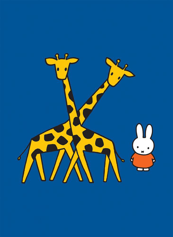 Miffy with Two Giraffes Mini Poster