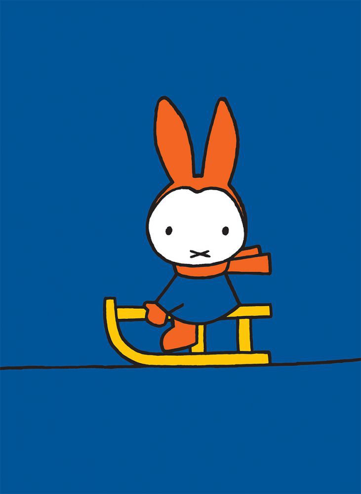 Miffy Playing on a Sleigh Mini Poster Mini Poster