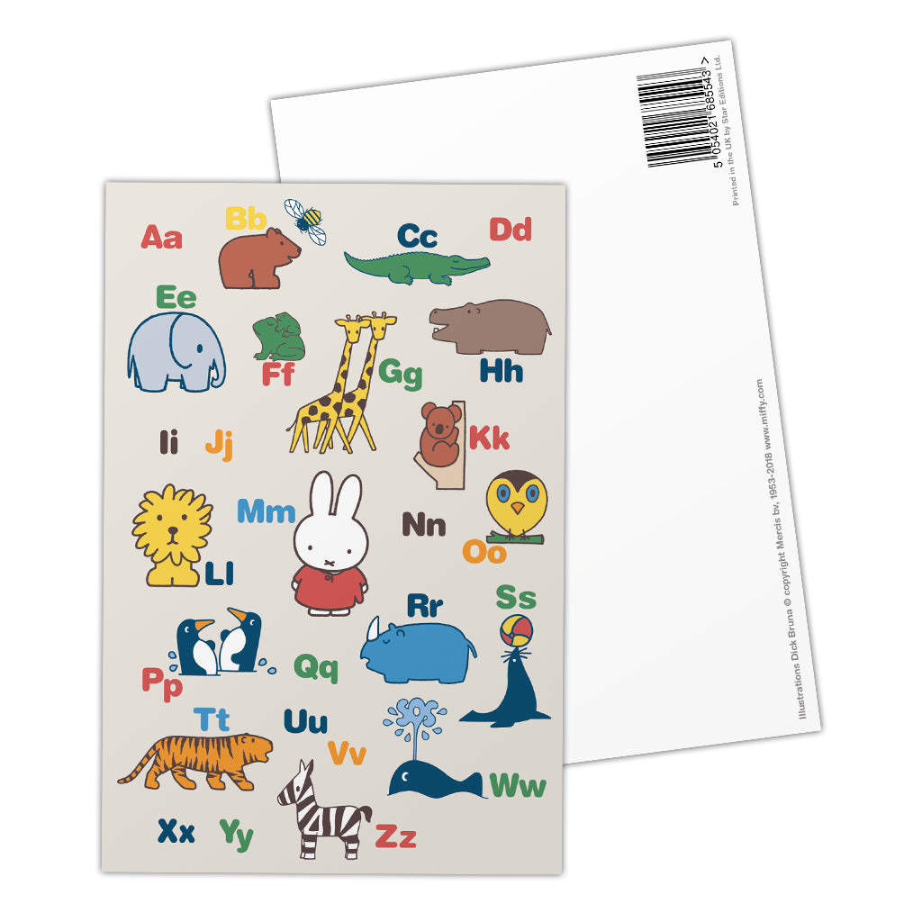 Miffy Alphabet Postcard