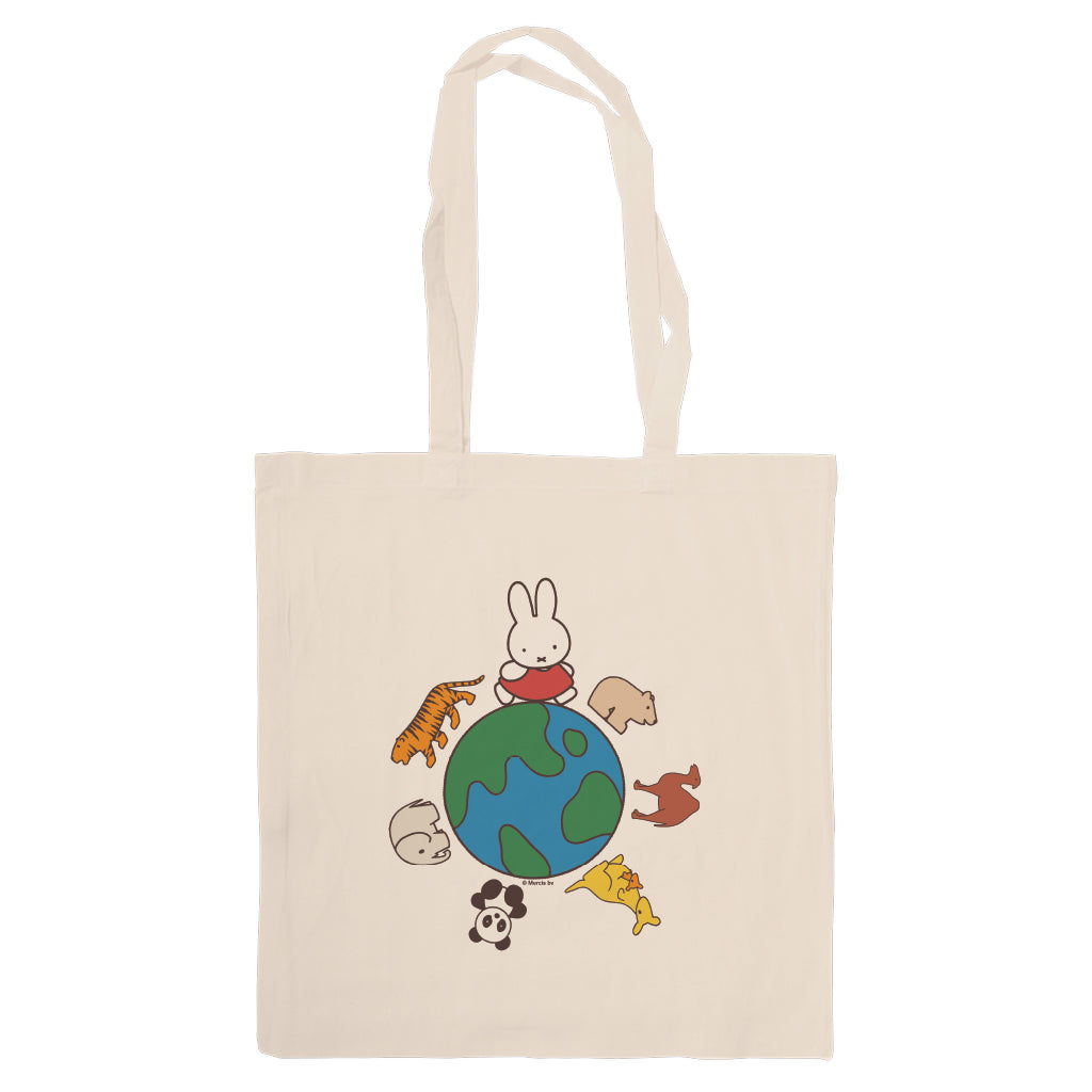 Miffy Animals Globe Tote Bag