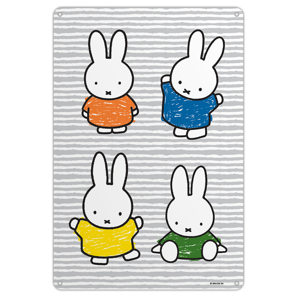 Miffy Coloured Dresses Metal Sign