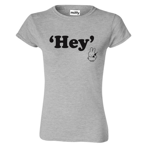 ladies miffy 'Hey' top - grey T-Shirt