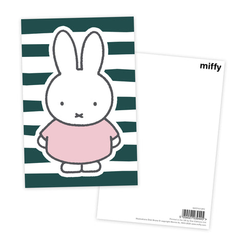 miffy floral expression stripes postcard