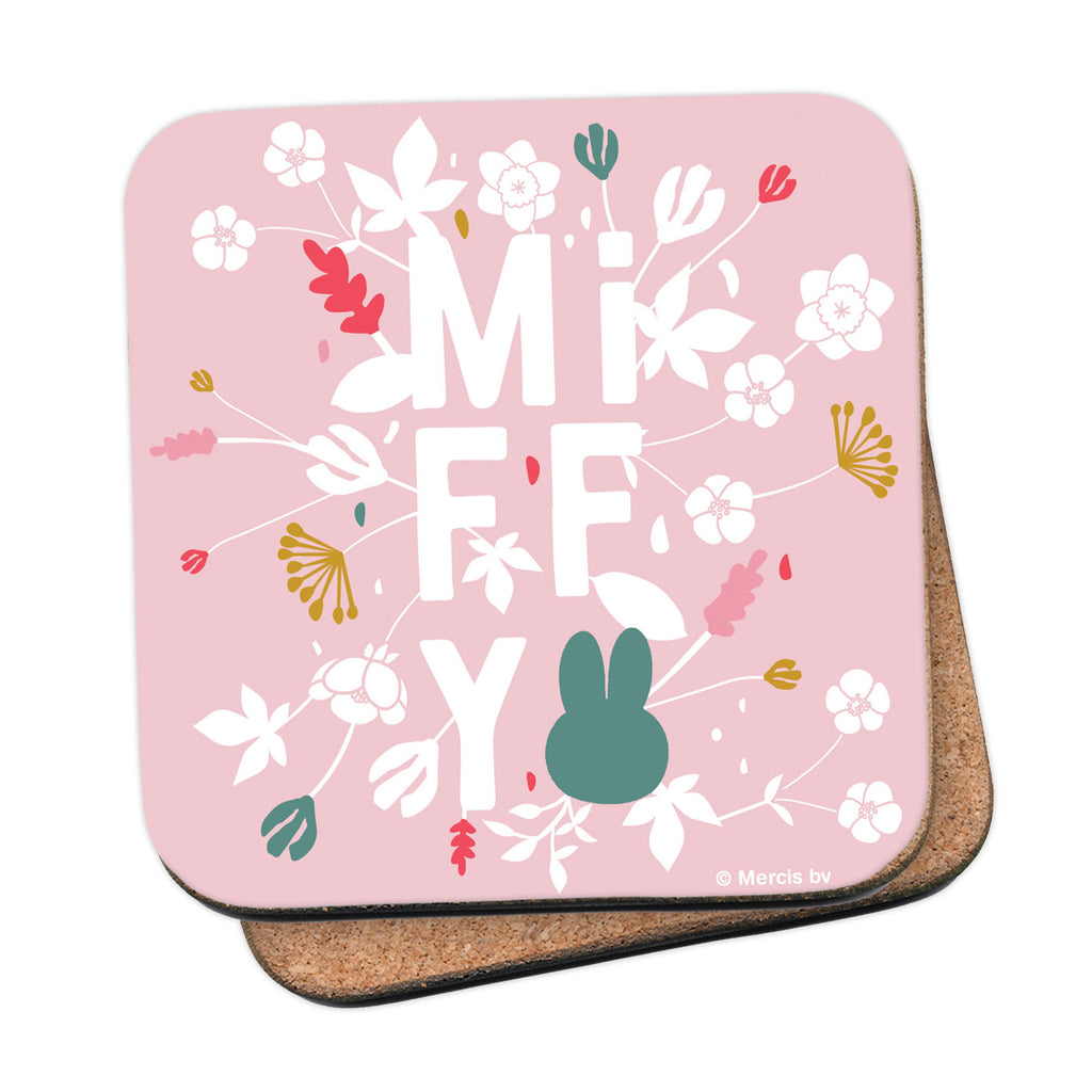 miffy floral expression pink coaster