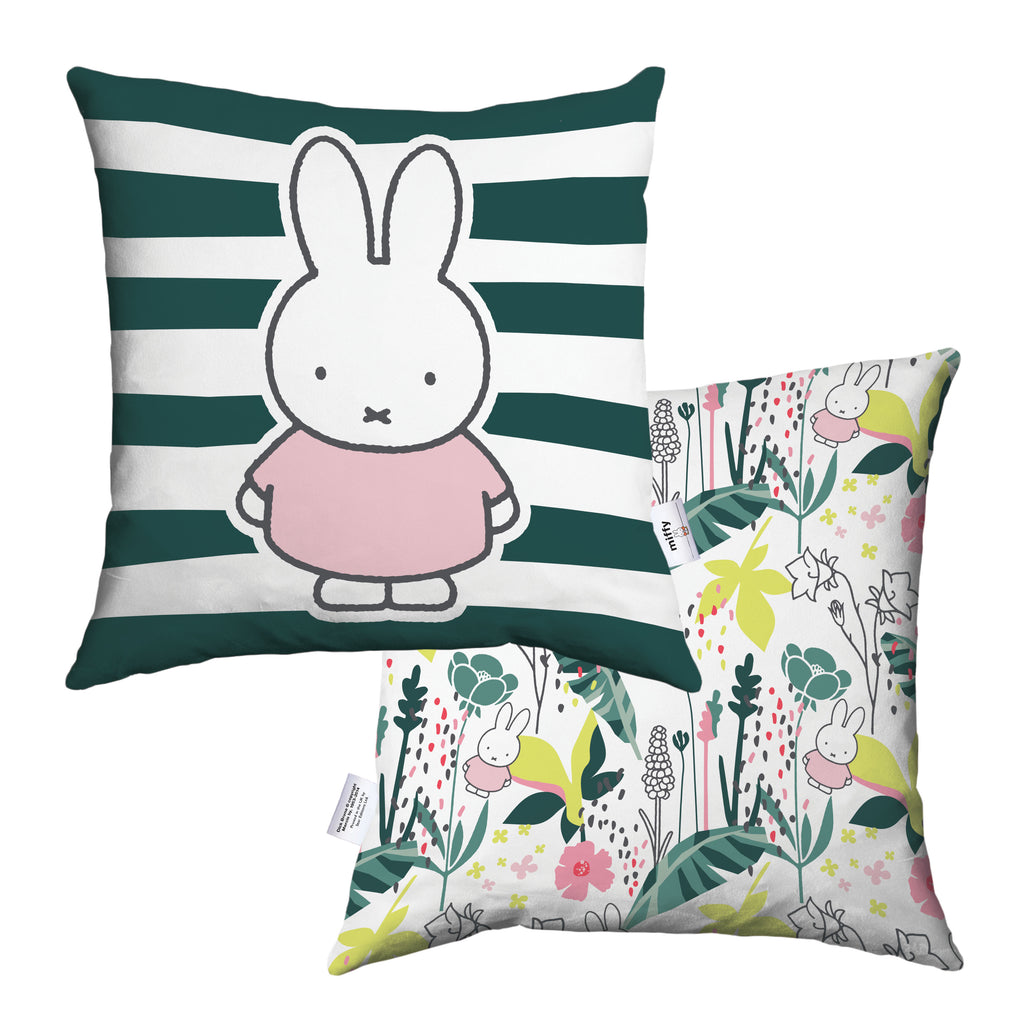 miffy floral expression stripes cushion