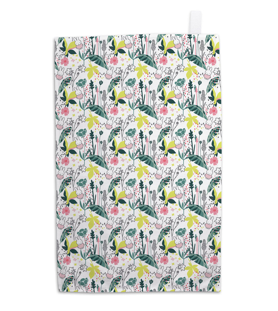 miffy floral expression pattern tea towel