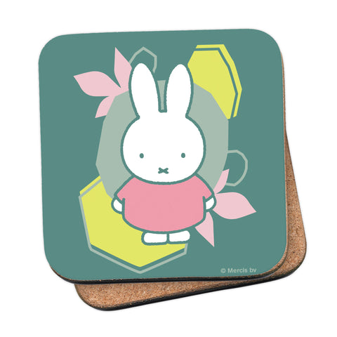 miffy floral expression pink dress coaster