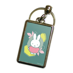 miffy floral expression pink dress metal keyring