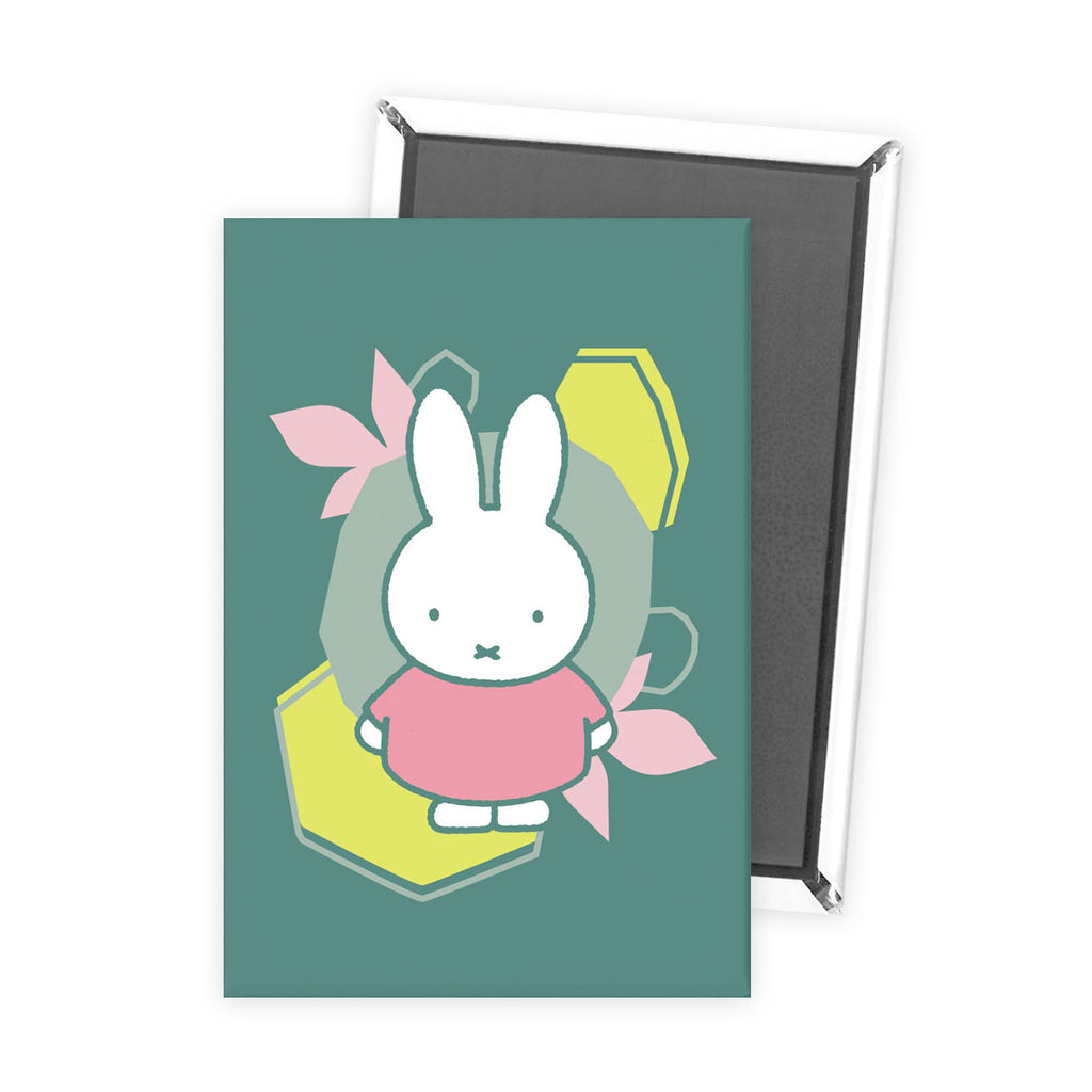 miffy floral expression pink dress magnet