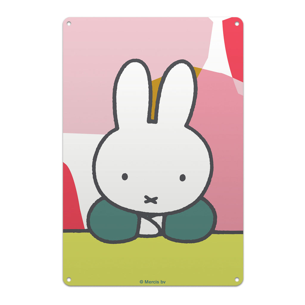 miffy floral expression pose metal sign