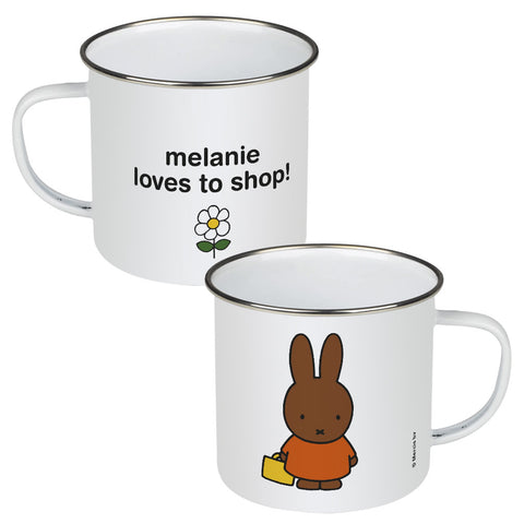 melanie loves to shop! Personalised Enamel Mug